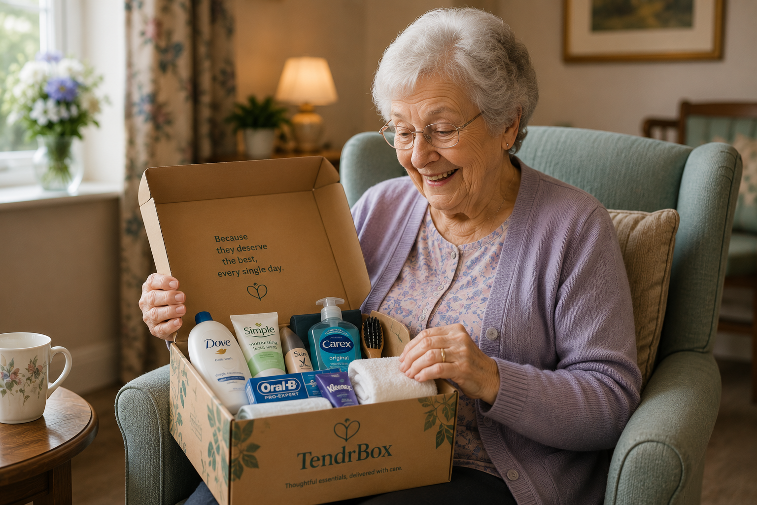 A resident carefully looking through a TendrBox